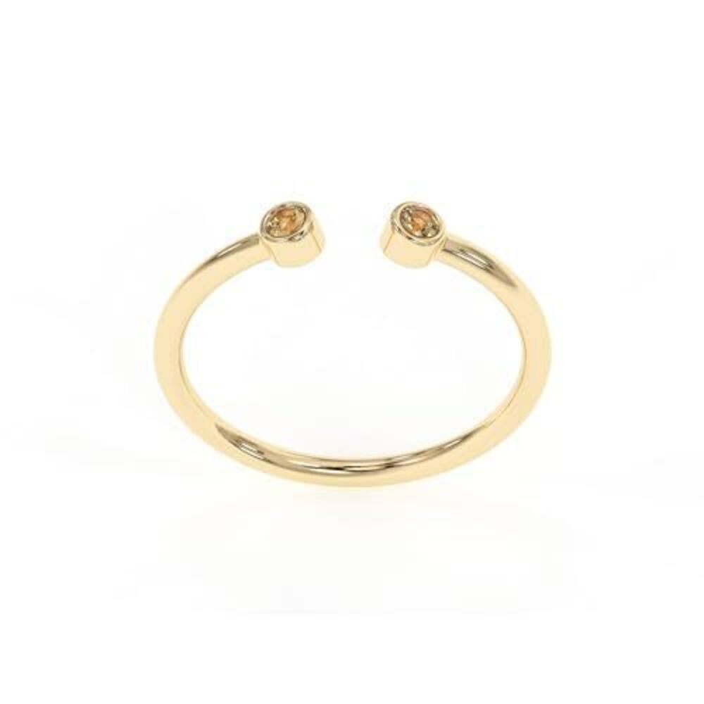 9589 Yellow Citrine Rings, 18K Gold Rings Teen Girls That Don't Tarnish